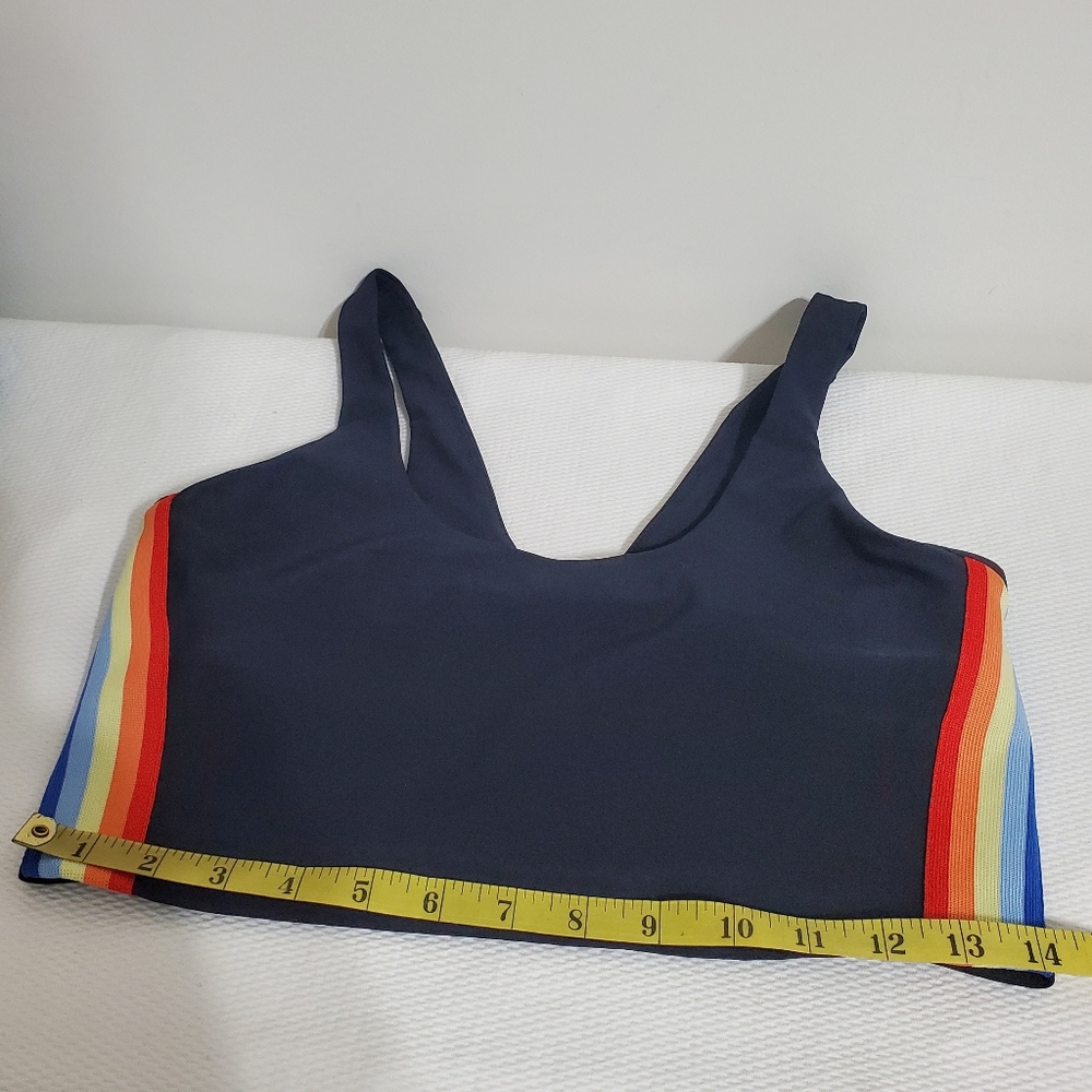 Spiritual Gangster Shakti Brami Rainbow Stripe Sports Bra Black Large - Picture 8 of 8